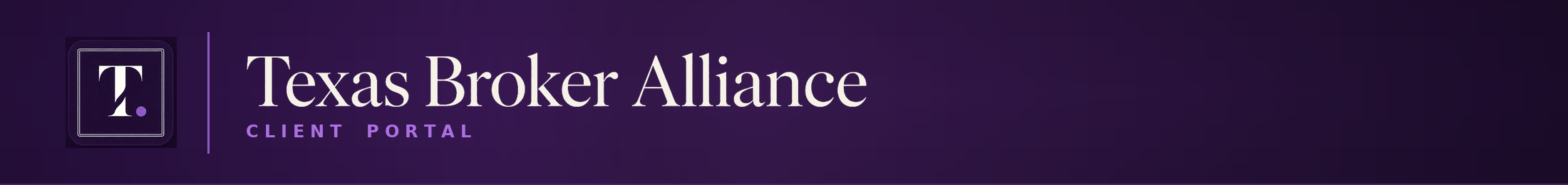 Texas Broker Alliance Client Portal banner